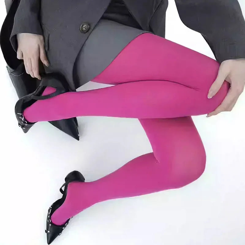 Lbsfy Women's Winter Velvet Pantyhose Bottom Pants Red Tights Warm Thickened Stocking Leggings Slim Lingerie Matte Party Accessories