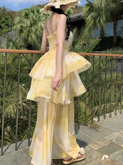 LBSFY -Summer Elegant Sexy Long Dresses For Women Spaghetti Strap Sleeveless Backless Beach Holidays Vestidos Evening Party Dress New