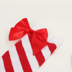Lbsfy Diagonal Striped Women Christmas Stocking Candy Bow Socks Red Twill Stockings Stockings Knee Socks Halloween