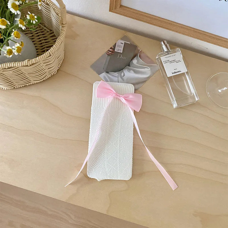 Lbsfy Women's Socks Spring Summer Lolita Socks Thin Calf Sock Sun Tie Sweet Girly Bow Fairy Stockings Bow Stud Sock Lace Sock Fashion
