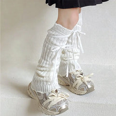 Lbsfy Korean Sweet Kids Lace Leg Warmers Knitted Foot Cover Children Girls Lolita Style Solid Autumn Winter Elastic Tube Socks