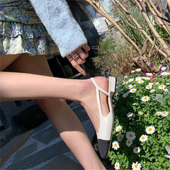 Lbsfy Mary Janes Elegant Slingback Women Shoes Fashion Mixed Colors Low Heel Ladies Shoes Summer Casual Comfy Tacones Para Mujer