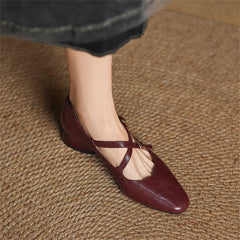 LBSFY  -  Women Mary Jane Shoes Fashion Buckle 2025 Genuine Leather Spring Summer Nightclub Party Pumps Shoes Woman