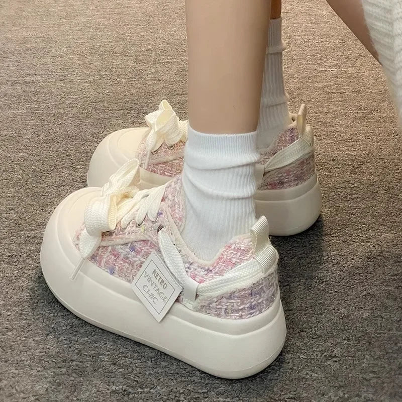 LBSFY  -  Design Platform Shoes for Women Fashion Pink Niche Low-top Skateboard Shoes Casual Versatile Korean Style Female Shoes