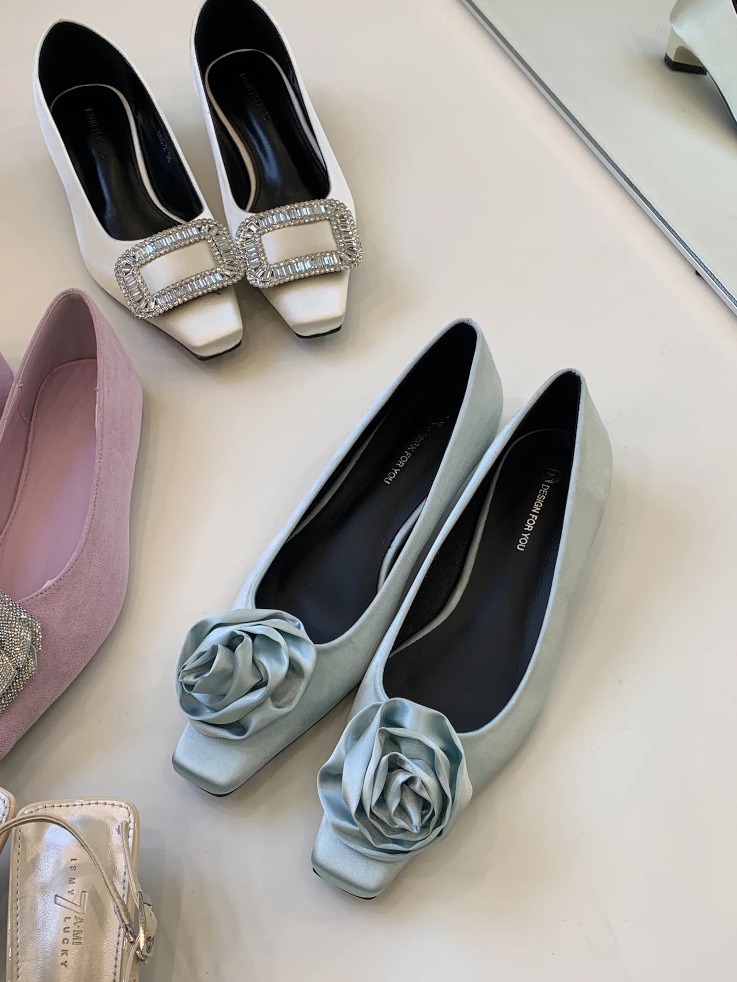 LBSFY  -  Ankle Strap Buckle Sandals Ladies Brand Designer Stiletto Pointed Toe Hollow Walking Show Shoes for Women Dress Pumps M