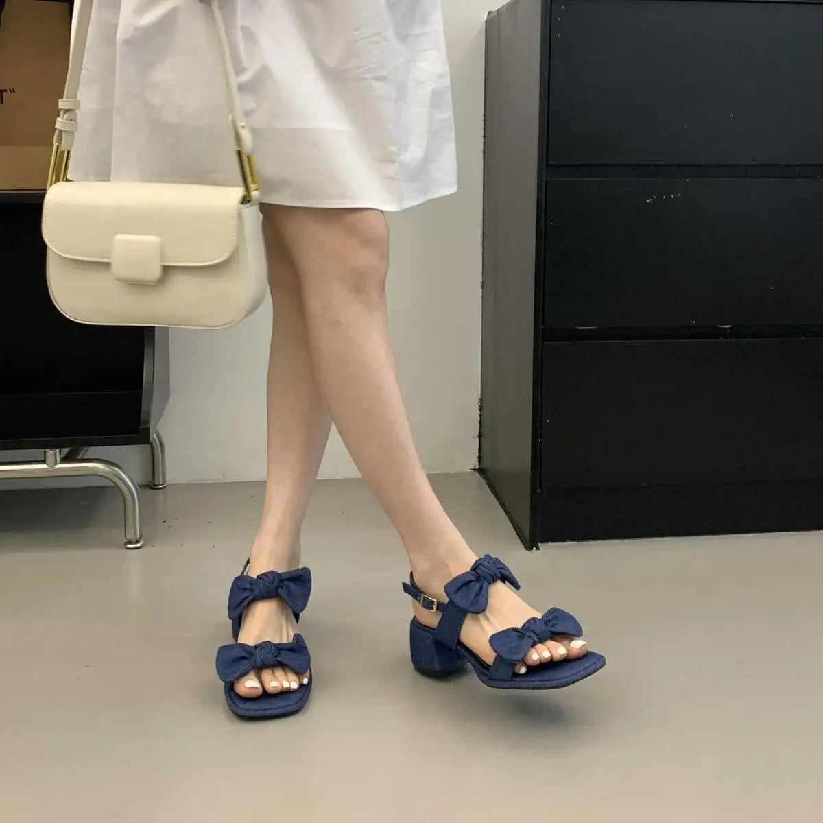 LBSFY  -  Velvet Shoes Flat Sandals All-Match 2024 Women's Suit Female Beige Summer Heels Suede Without Outside Closed Beach Comfort Retro