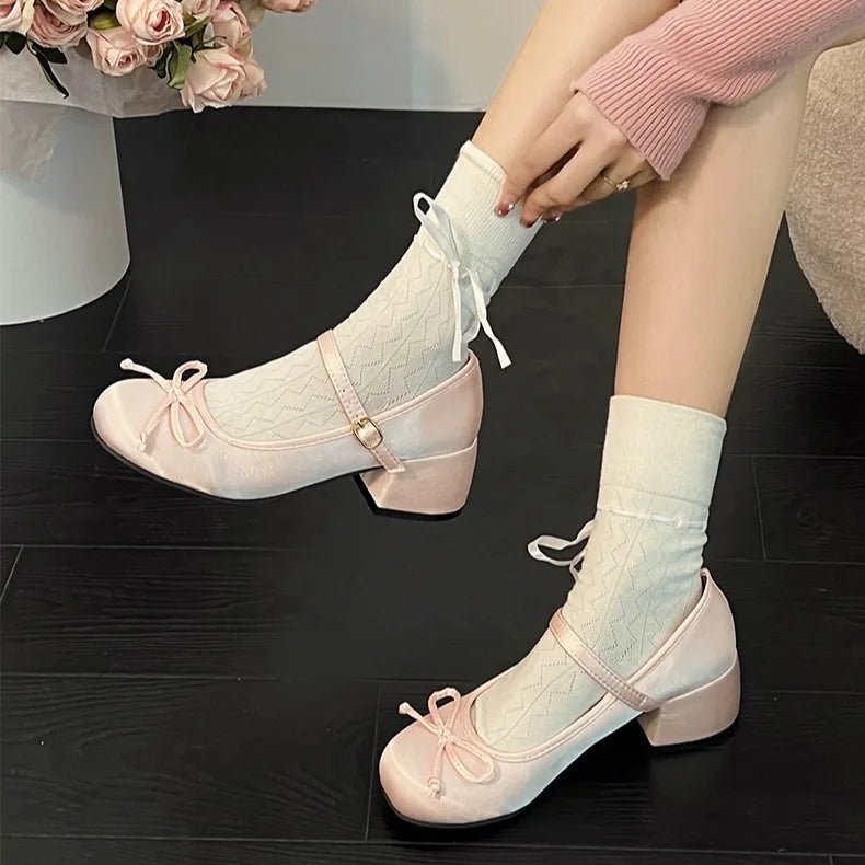 LBSFY -Simple and Gentle Fragrant Retro French Thick Heel Mary Jane Shoes Women's Autumn and Winter Versatile Single Shoes