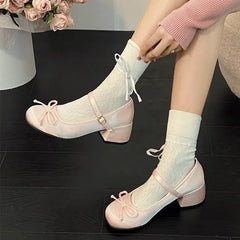 LBSFY -Simple and Gentle Fragrant Retro French Thick Heel Mary Jane Shoes Women's Autumn and Winter Versatile Single Shoes