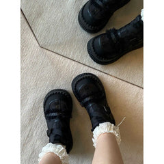 LBSFY  -  Thick Soled Shoes, Children's Summer Hollow Sandals, 7Cm Height Increasing Lolita Jk Mary Jane Shoes