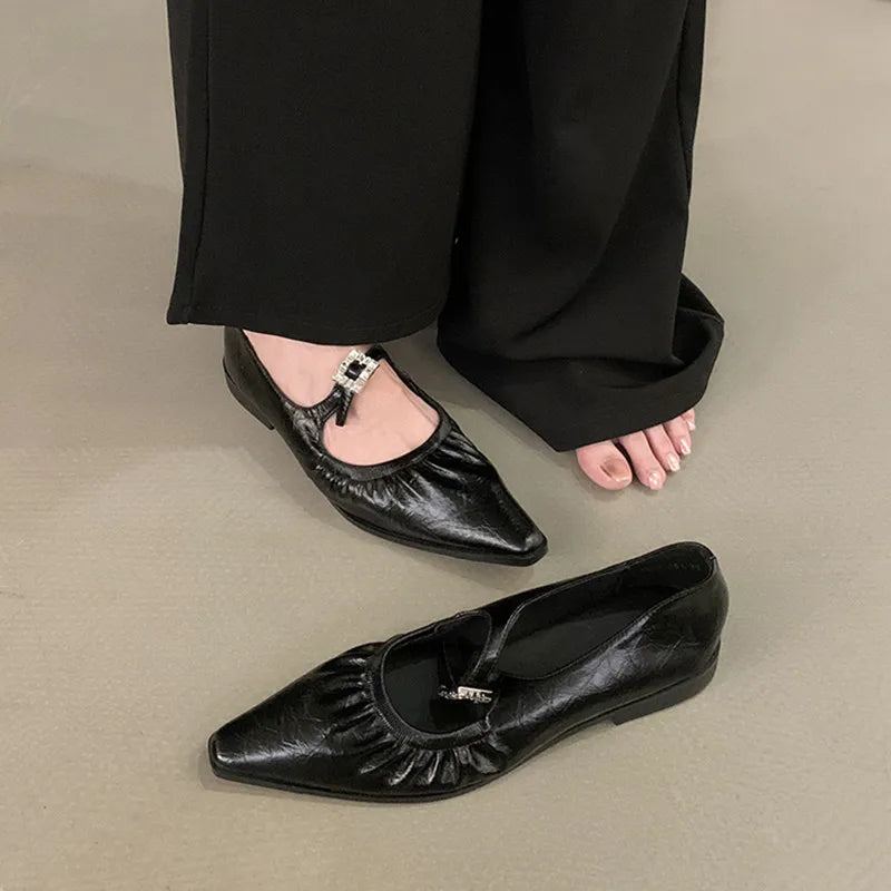 LBSFY -New Women Flat Shoes Flat Shoes Round Toe Slip On Ladies Casual Loafer Shoes Flat Soft Sole Fashion Baller Shoes