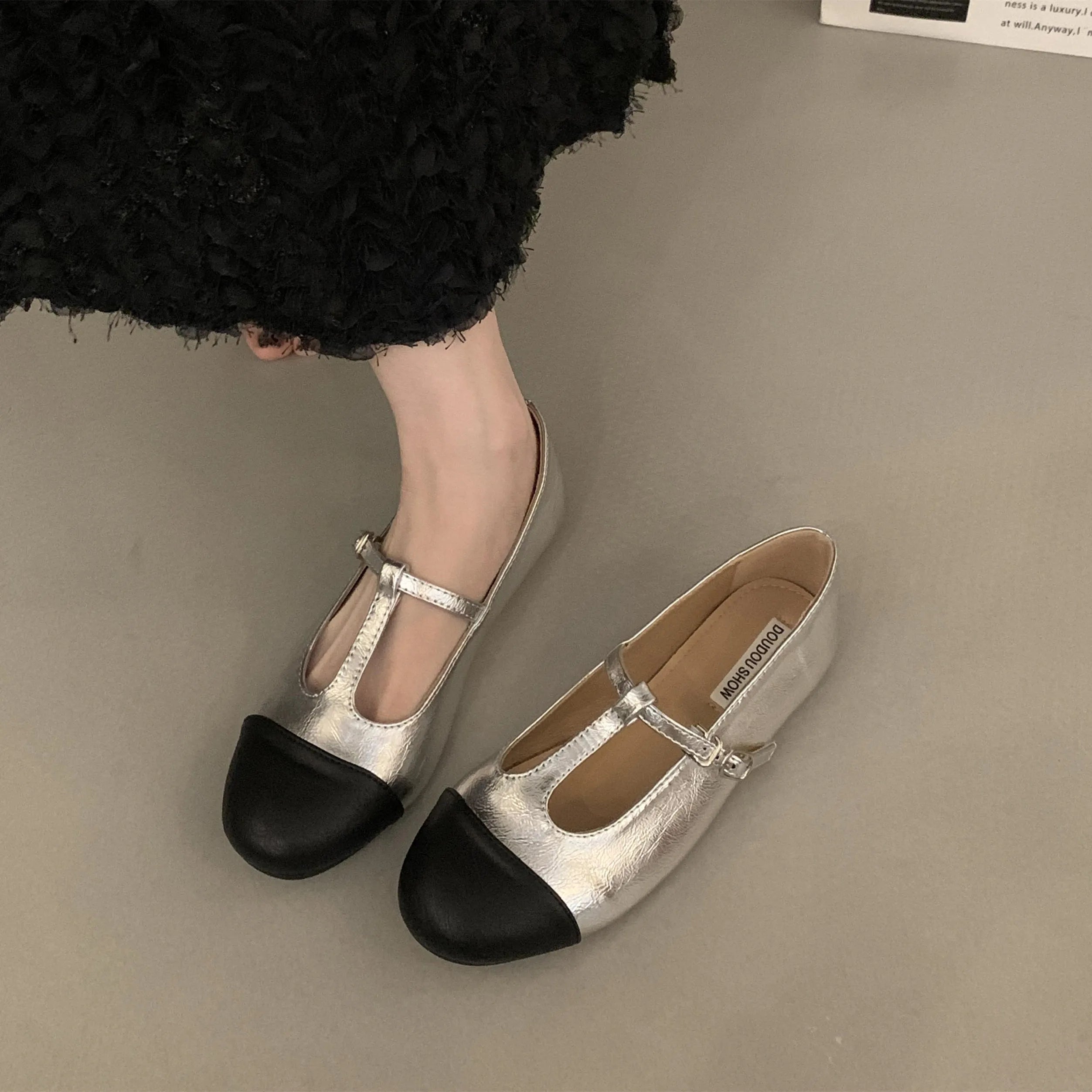 LBSFY  -  Women Flats Fashion Round Toe Shallow Slip On Ladies Soft Ladies Mary Jane Ballerinas Flat Heel Casual Ballet Shoes Muj