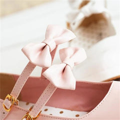 LBSFY  -  Sweet Lolita Shoes Round Head Muffin Heel Shallow Mouth Women Shoes Bowknot Kawaii Shoes