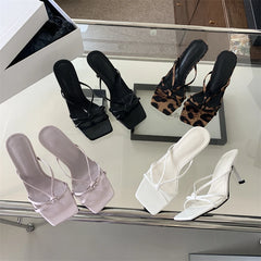 LBSFY -New Style Summer Women Clip Toe Slippers Fashion Dress Slide Shoes Ladies Women's Elegant High Heel Footwear Zapatos Mujer
