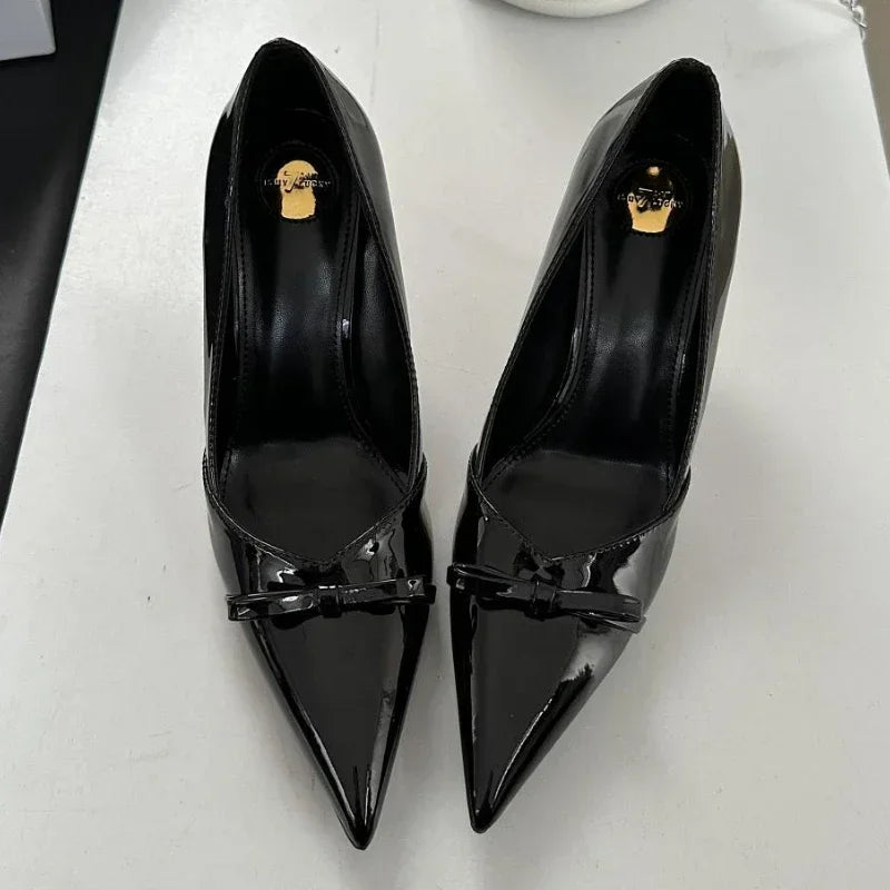Lbsfy Leopard Sexy Pointed Toe Pumps Women Butterfly Elegant Brand Party Dress Shoes Female Shallow Designer Thin High Heels Women