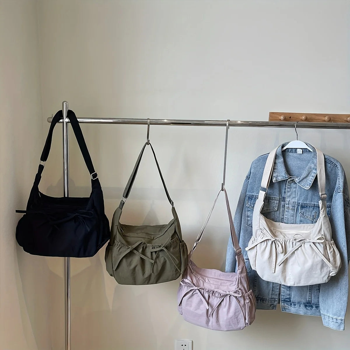 LBSFY -Fitness Bag Tote Bag Casual Versatile Day Series Large Capacity Summer Travel Simple Solid Color Light Commuter Shoulder Bag