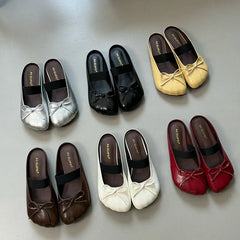 LBSFY -Brand Women Slippers Slip On Grandma Shoes Woman Round Toe Retro Moccasins Outdoor Slides Ladies Soft Ballet Shoes