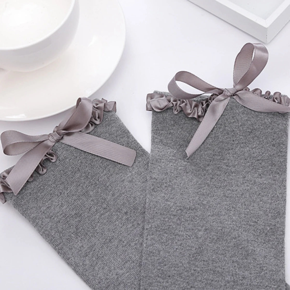Lbsfy Women Girls Cotton High Knee Stocking Cotton Sweet Bow Cute Long Socks Stockings