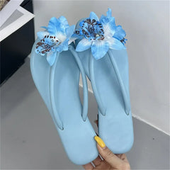 LBSFY -New Design Camouflage Flower Low Flat Heels Women Slippers Summer Clip Toe Casual Outdoors Dress Flip Flops Shoes