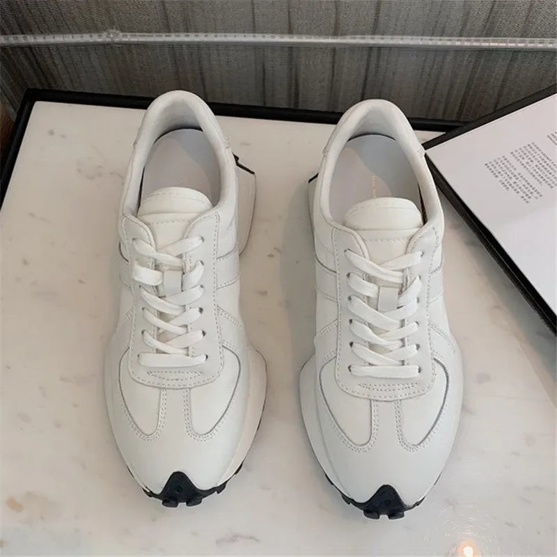 LBSFY  -  2024 New Suede Leather Women Sneakers High Quality Lace Up Platform Casual Shoes Fashion Ladies Chunky Sneakers