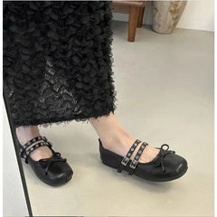 LBSFY -2025 Hot Selling Square Toe Butterfly-knot Women Mary Jane Shoes Ladies Soft Sole Dress Flats Casual Street Style Ballet Shoes