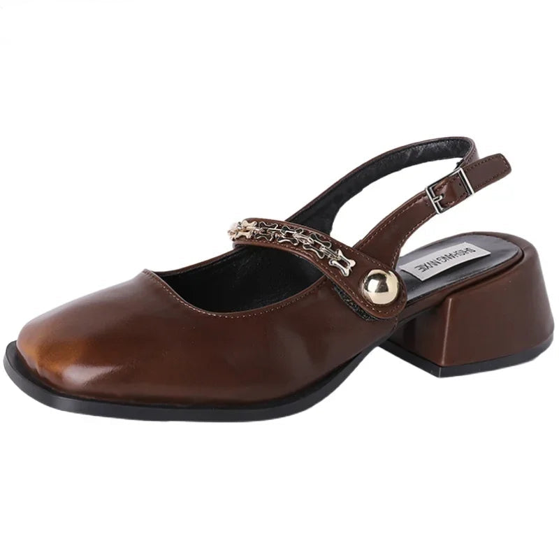LBSFY  Square Toe Women Mary Jane Shoes Fashion Shallow Shoes Spring Ladies Elegant Party Dress Pumps