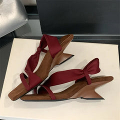 LBSFY -New Arrived Summer Open Toe Women Sandals Fashion Wedges Heels Square Party Dress Shoes Zapatos De Mujer