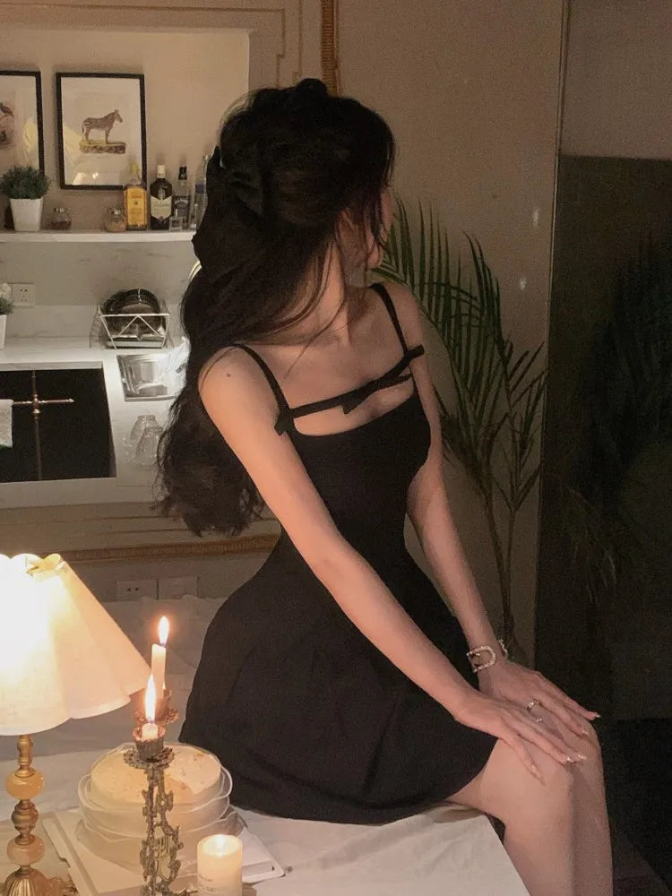 LBSFY -Summer Y2K Spaghetti Strap Evening Party Dresses Solid Elegant Sleeveless Sexy A-line Short Dress One Piece Vestido Mujer