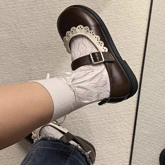 LBSFY -Woman Pumps Gothic Shoes for Women Kawaii Mary Jane Evening Black Cute Low Heel Elegant Japanese Style Lolita Round Toe L Korean