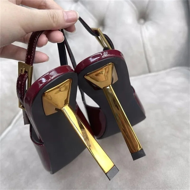 LBSFY  -  Pointed Thin Heel Sexy Fashion Show High Heel Sandals New One Line Buckle Strap European American Size 34-43 Women's Shoes