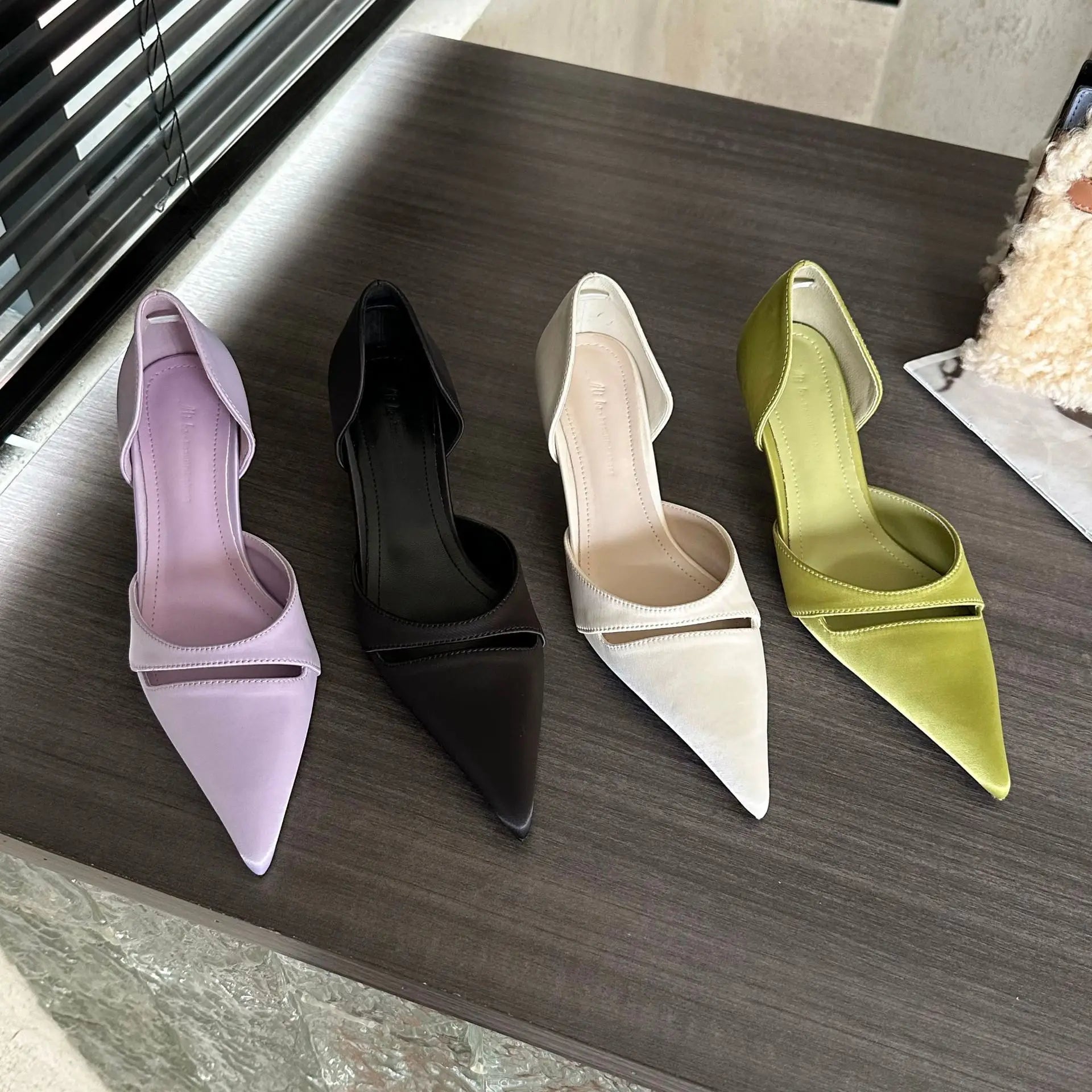 LBSFY  -  Pointed Toe Pumps Women Summer 2024 New Sandals Female Slingback High Heels Designer Brand Comfy Elegance Low Heel Office Shoes