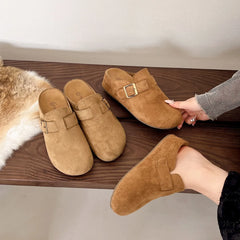 LBSFY -New Style Classic Fashion Women Suede Mules Slippers Clogs Cork Insole Sandals with Arch Support Outdoor Beach Slides Home Shoes