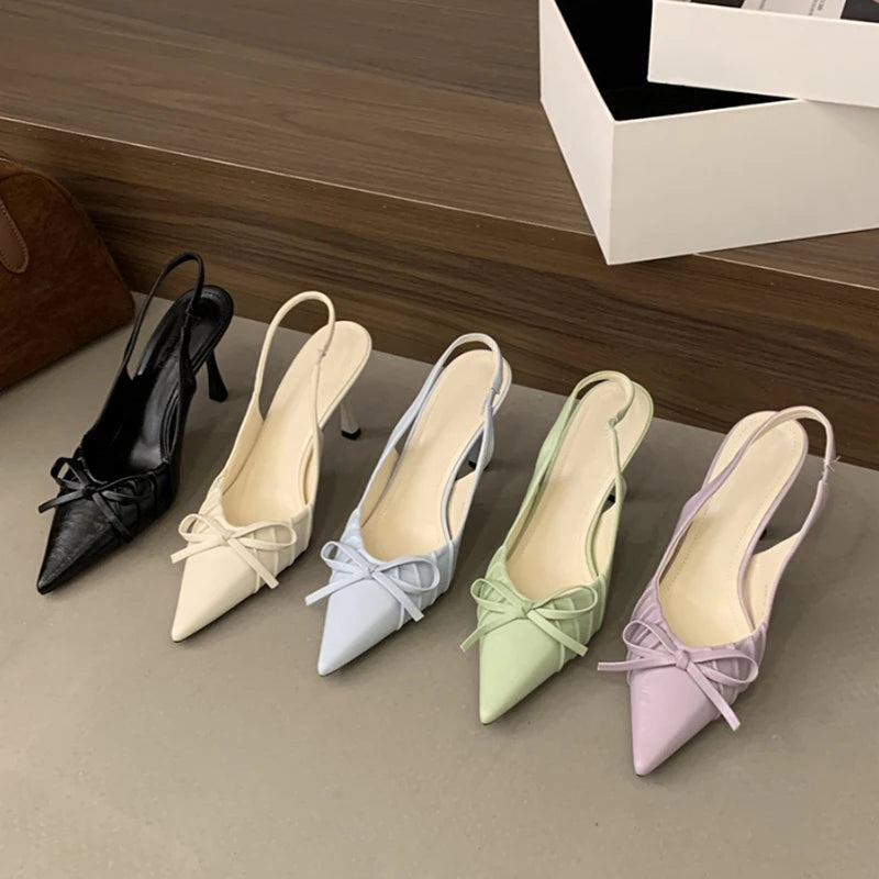 LBSFY  Summer Women's High Heel Sandals Fashion Candy Color Cover Toe Shoes Ladies Eelgant Slip On Party Shoes