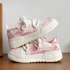 LBSFY  -  Designer Platform Sneakers for Women  Fashion Casual White Spring Autumn Board Shoes Female Pink Lace Sports Zapatillas Mujer
