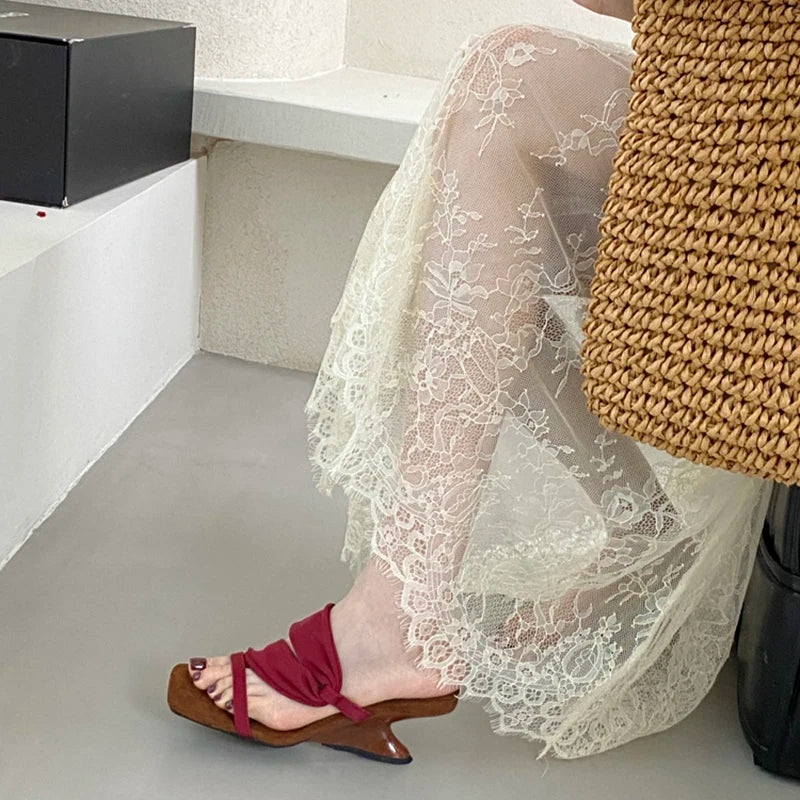 LBSFY  -Summer Designer Wedges Heel Slippers Women Open Toe Casual Party Dress Sandals Shoes Zapatos De Mujer