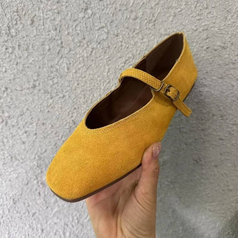 LBSFY -Brand New Women Flats Round Toe Shallow Slip On Ladies Casual Ballet Shoes Soft Leather Eelgant Dress Shoes Mujer Size