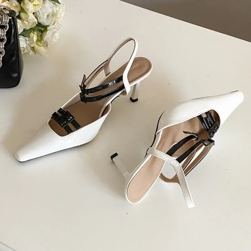 Lbsfy Belt Buckle High Heels Women 2025 New Pointed Toe Pumps Sandals Women Elegant Brand Dress Shoes Women Tacones De Mujer