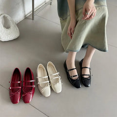 LBSFY -Spring Autumn Women Mary Jane Shoes Soft Casual Outdoor Dress Flat Ballet Shoes Round Toe Shallow Slip On Flats Mujer
