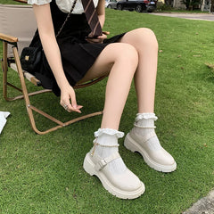 LBSFY -Women's Luxury Beaded Mary Jane Leather Shoes Spring/Autumn Fashion Comfortable Elegant Flat Black Walking Shoes Zapatos Mujer