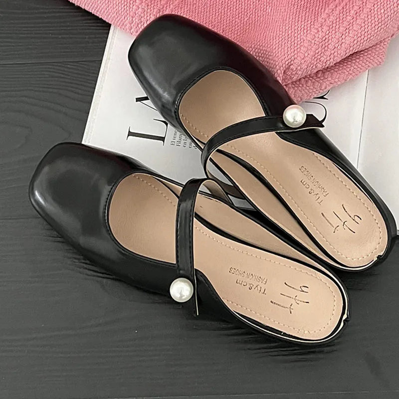 LBSFY  -  2024 Summer New Shllow Sliver Slip On Women Mules Shoes Soft Sole Ladies Casual Slipper Flat Heel Ladies Casual Sandal Slides