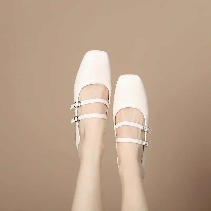 LBSFY  -  Mary Jane Shoes for Women Spring New Shallow Thick Heeled Single Shoes Soft and Comfortable Ballet Wedding Shoes Zapatos Mujer