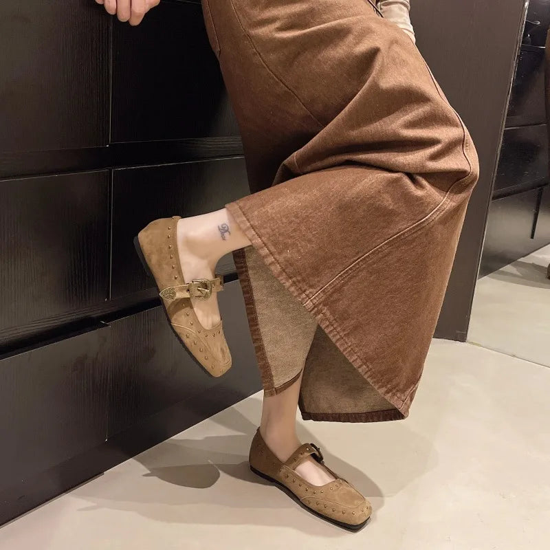 LBSFY -New Style Fashion Women's Elegant Retro Mary Jane Women's Casual Flat Shoes Soft Comfortable Ballet Shoes Women Zapatos Mujer