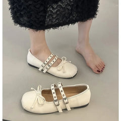LBSFY -2025 Hot Selling Square Toe Butterfly-knot Women Mary Jane Shoes Ladies Soft Sole Dress Flats Casual Street Style Ballet Shoes