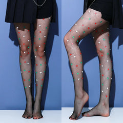 Lbsfy Green Tights Woman Clothing Sexy Fishnet Stockings 4 Colors Fishnets Stocks Club Party Hosiery Netting Tights Women's Leggings