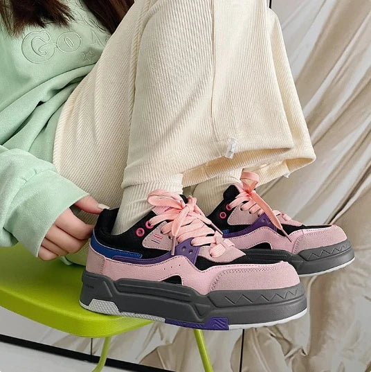 LBSFY  -  Fashion Summer Women Sneakers All-match Mixed Color Men Running Sports Shoes Platform Rock Casual Ladies Breathable Shoes