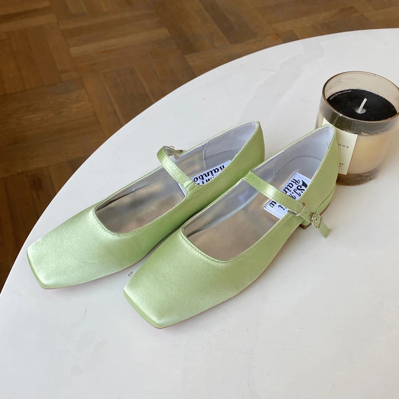 LBSFY  -   Women Flats Summer Women's Shoes Square Toes Shallow Flat Shoes Slip On Loafers High Quality Causal Outdoor Shoes