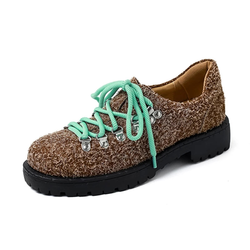 LBSFY  -  2025 new suede women's derby shoes Retro non-slip Oxford shoes female Large size fashion loafers for women