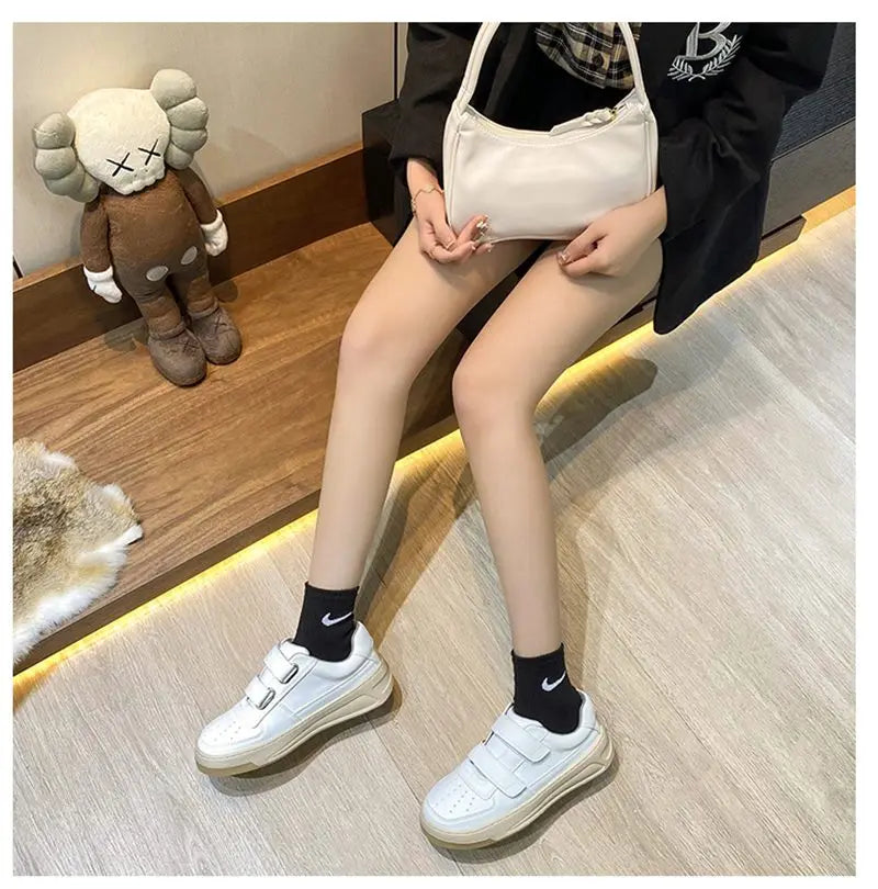 LBSFY  -  2024 New Genuine Leather Shoes Women Sneakers Solid Color Spring Summer Ladies Platform Flats Casual Shoes