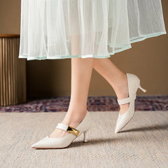LBSFY  -  Size 31-40 High Heels Women's Stiletto Heel Pointed Toe Black Beige Pumps Ladies Dress Shoes