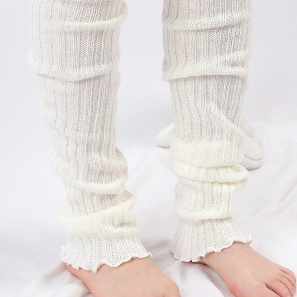 Lbsfy Autumn Winter Leg Warmers Women's Sweet Long Socks Wool Knitted Foot Cover Arm Warmer Y2K Crochet Boot Cuffs Loose Socks