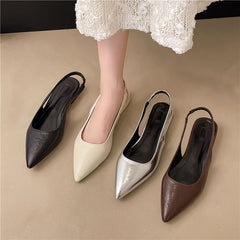 LBSFY -Luxury Elegant Fashion Patent Leather Pointed Toe Women Pumps Elegant Low Heels Sandals Casual Dress Street Style Shoes